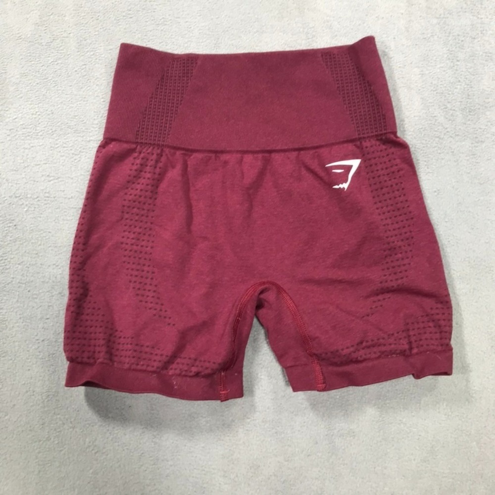 Gymshark Vital Seamless Shorts Women's Size XS Maroon Red Compression Fit B1A4J